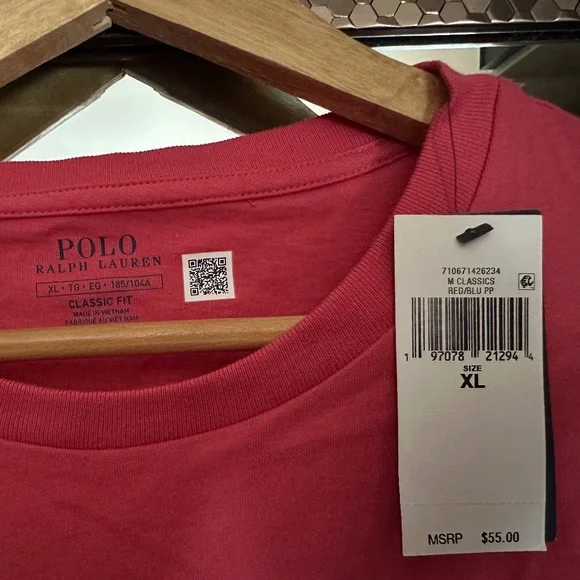 Polo Ralph Lauren Men’s Red Classic Fit T-Shirt – XL – NWT - Picture 4 of 5